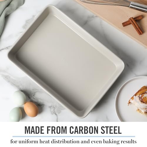 Gallen 13 x 9 Inch Rectangular Nonstick Carbon Steel Cake and Baking Pan (Cool Gray / 13" Cake Pan)