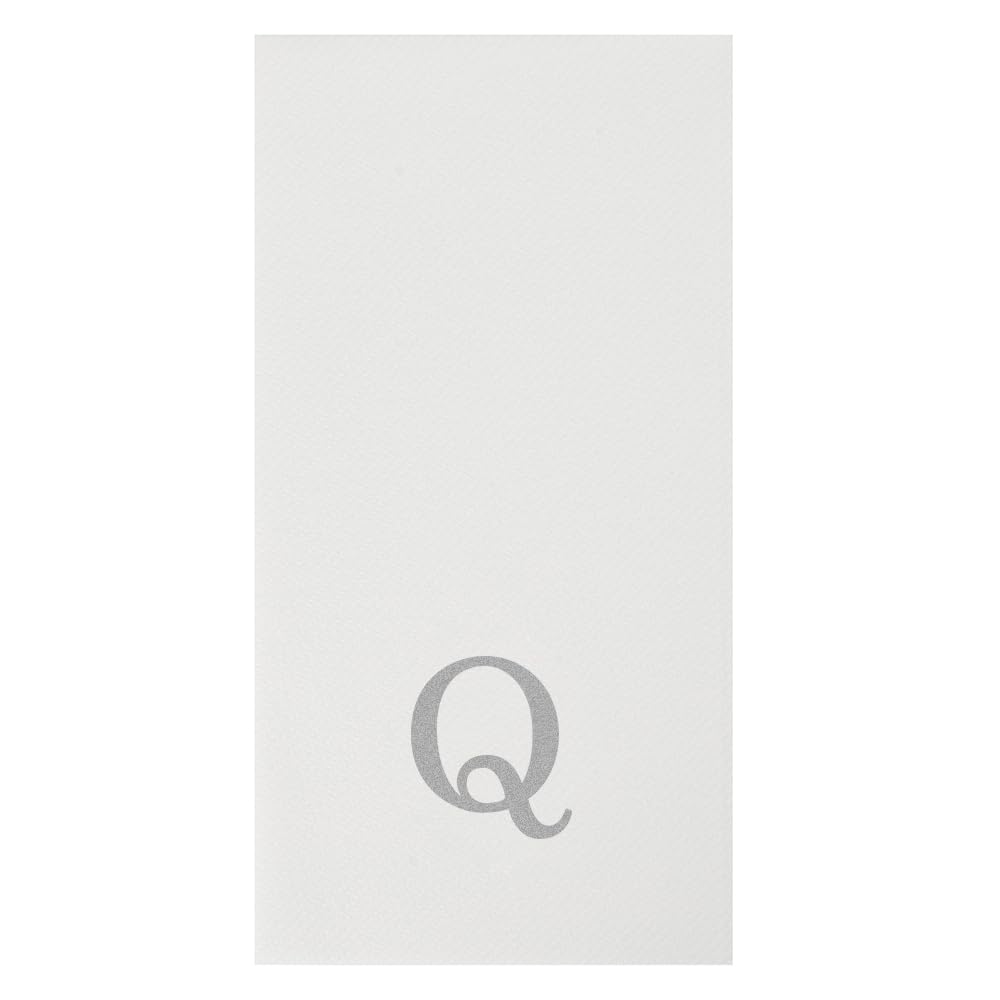 Silver Q White Linen Feel Guest Towel Napkin (Silver / 2000 Count / Q)