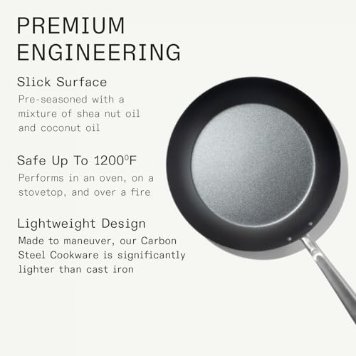 Cookware Seasoned 12" Carbon Steel Frying Pan (12" Seasoned Carbon Steel Pan)