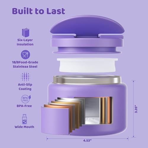 14.5oz Soup Thermo for Hot Food Kids Vacuum Insulated Food Jar Twist (Purple)