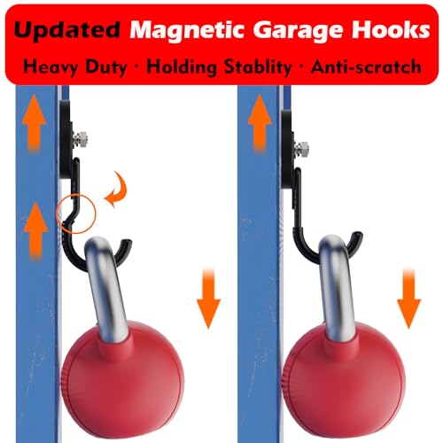 Upgraded Magnetic Hooks Heavy Duty (Updated 2.6in Magnet J Black Hooks 2PCS)