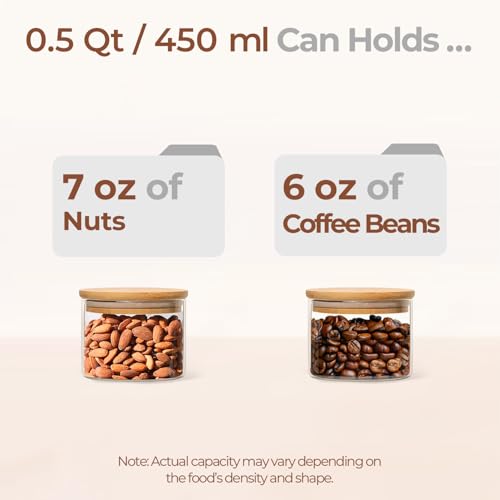 Glass Storage Containers with Lids 0.5 Qt (0.5 Qt x 6)