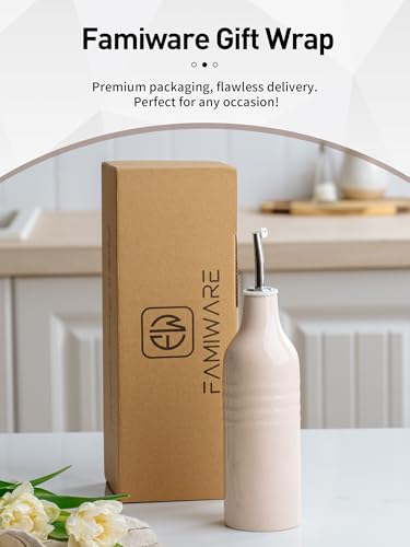 16oz Ceramic Oil Dispenser Bottle (Light Pink and Light Green / 2 Pieces (Jupiter))
