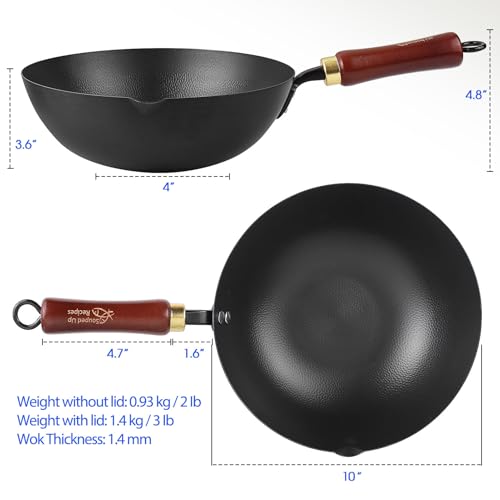 10 Inch Carbon Steel Wok For Electric