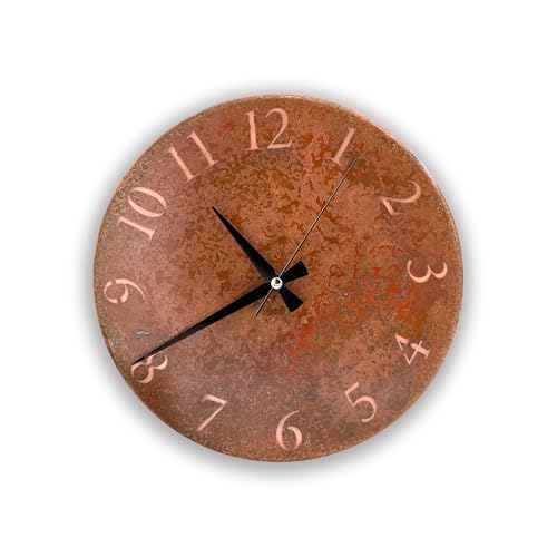 Handmade Pure Copper Wall Clock for Home Decoration (Rusty Numbers / 11)