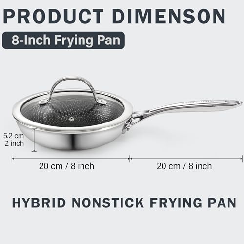 Stainless Steel Hybrid Nonstick 8 (8-Inch with Lid)