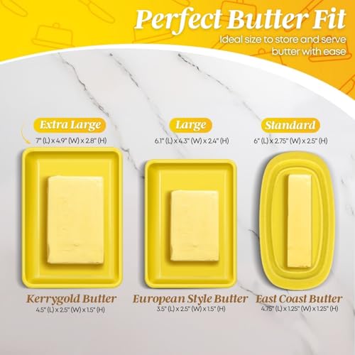 Extra Large Ceramic Butter Dish with Lid (Yellow / Extra Large)