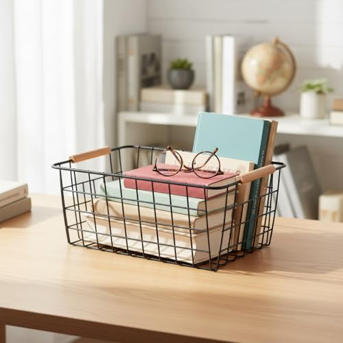 Metal Black Wire Basket (Black / 2-Medium)