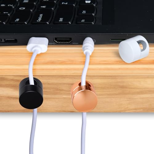 3 Sets Charger Holders for Cords (3 Sets / Matte Black, White, Rose Gold)