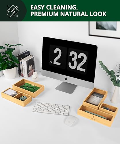 5 Piece Bamboo Drawer Organizer Set