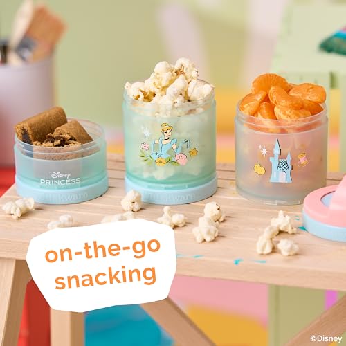 Cinderella) DiSNEY PRINCESS Whiskware Stackable Snack Pack - 3 Jar + Handle - Pink/Blue/Blue (Disney / Cinderella)