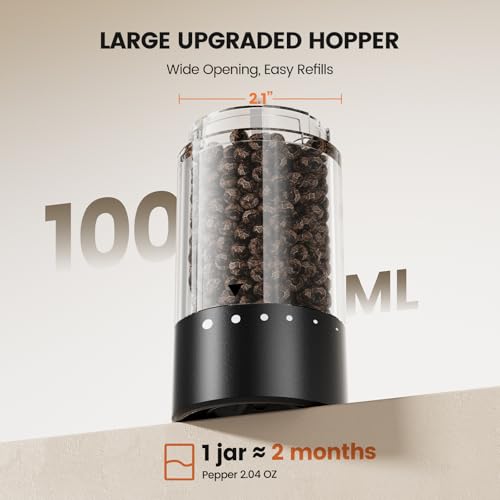 Electric Salt and Pepper Grinder Set (Black/White)