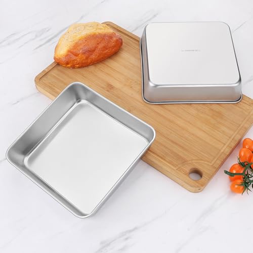 8 Inch Square Baking Cake Pan Set of 4 (8'' x 8'')