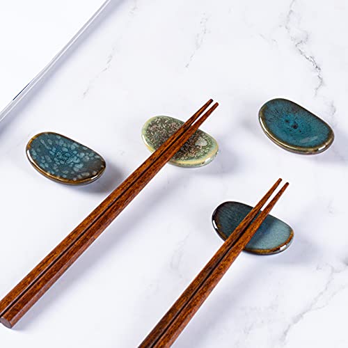 Ceramic Chopsticks Holder Chopstick Rest Spoon Fork Stand Holder Set of 6
