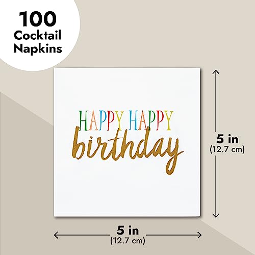 Happy Birthday Napkins (100 Pack)