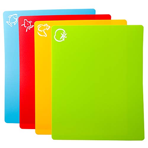 8pcs Flexible Plastic Cutting Board Mats
