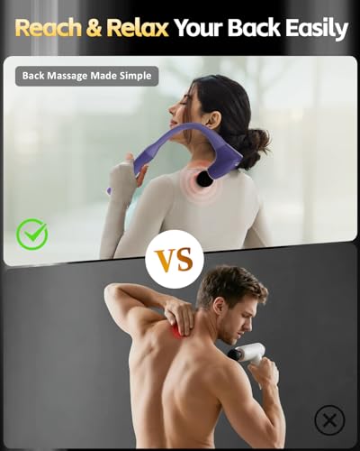 2-in-1 Detachable Muscle Massage Gun Deep Tissue with Extension Handle (Purple)