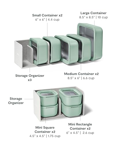 22 Piece Glass Food Storage Set (Mist / Food Storage Set (22x))