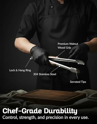 17 Inch Grill Tongs (Walnut Brown)