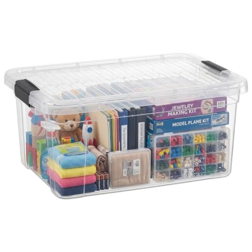 21 Quart Clear Plastic Storage Boxes with Lids (21 Quarts)
