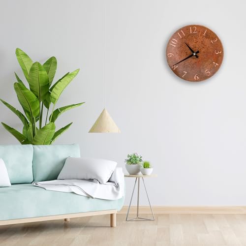 Handmade Pure Copper Wall Clock for Home Decoration (Rusty Numbers / 11)