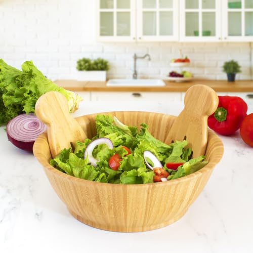Salad Hands Wood Salad Tongs Alternative for Serving (Bamboo)