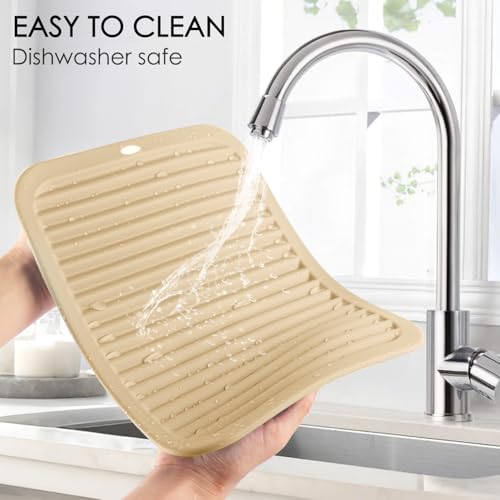 4 Pack Beige Silicone Trivets For Hot Dishes