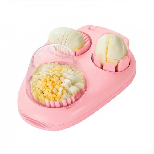 Multi Use Heavy Duty Egg Slicer 3 Modes (1 Pack Pink Stainless Steel Egg Slicer)