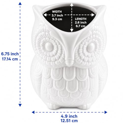 White Owl Utensil Holder (White)