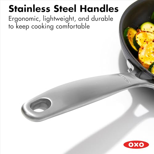 Enhanced 8" 10" and 12" 3 Piece Frying Pan Skillet Set (8" 10" and 12" Frying Pan Skillet Se / Black)