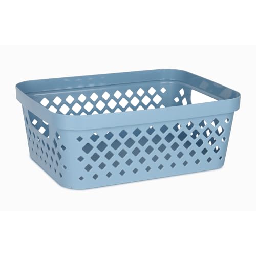 Plastic Storage Basket Set (Marina Blue / 2 Gallon)