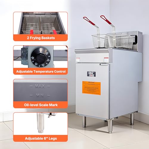 55 lb Commercial Propane Deep Fryer (Liquid Propane:46-55 lbs)