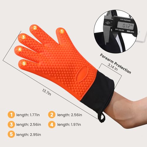 BBQ Gloves Heat Resistant Oven Mitts (2 Count)