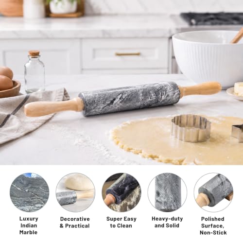 Marble Rolling Pin (Gray Marble)