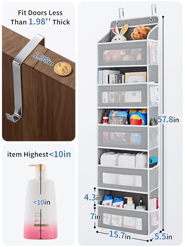 Over the Door Organizer for Bedroom (Grey / 1 Pack (Standard))