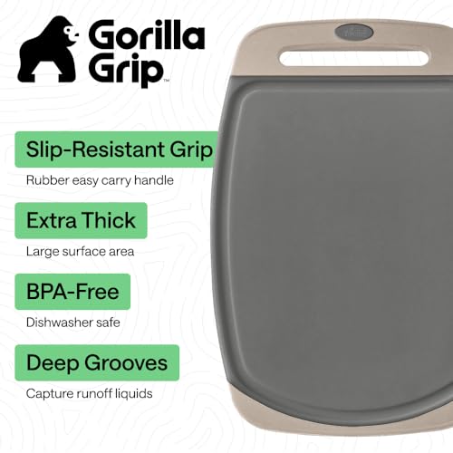 BPA Free Reversible Cutting Board (Gray/Almond / Large (Pack of 3))