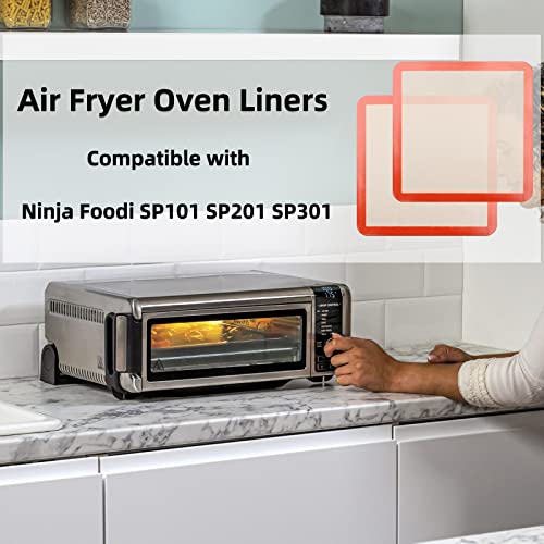 12x12 Square Silicone Baking Mats for XL Air Fryer (Bright Orange / 11.8"L x 11.8"W)