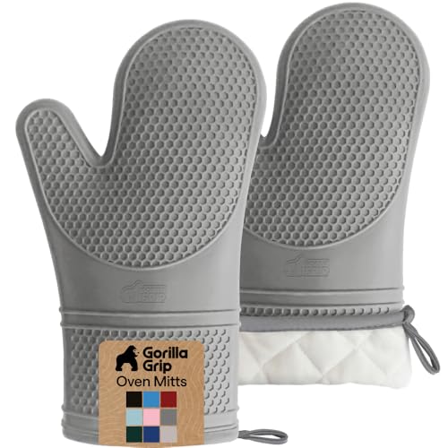 Silicone Oven Mitts (Gray / 12.5" Oven Mitts)