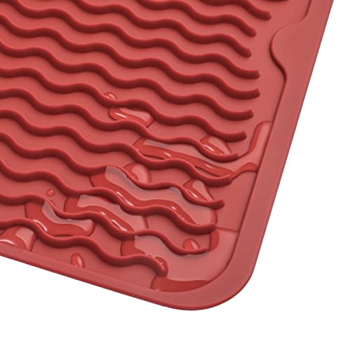 Silicone Dish Drying Mat (Red / 16"L x 12"W)
