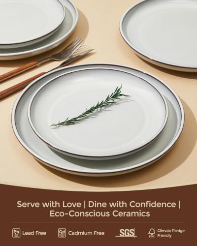 Stoneware Dinnerware Sets for 6 (Moonstone White / Set (18pcs))