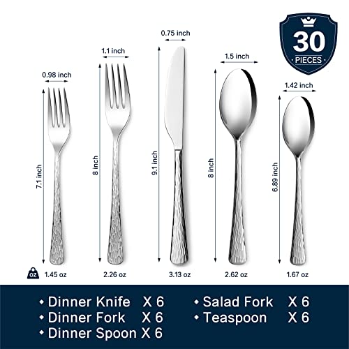 30 Pcs Silverware Set 18 (30-Piece / Silver)