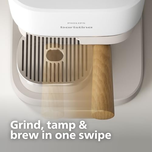 Baristina Espresso Machine (Espresso Machine / White w/Wood Handle)