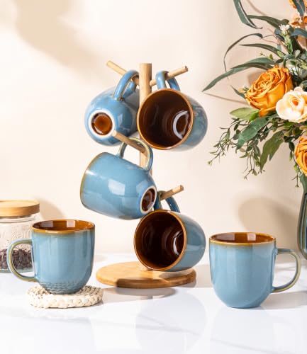 Ceramic Coffee Mugs Set of 6 (Ocean Blue / set of 6)