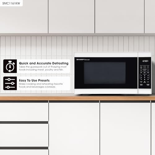 SMC1161KW 1.1 cu. ft. 1000W White Countertop Microwave Oven (White)
