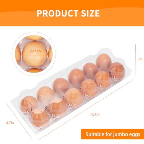 60Pack Jumbo Egg Cartons Duck Egg Cartons Extra Large Egg Containers (60Pack-2x6Grids)
