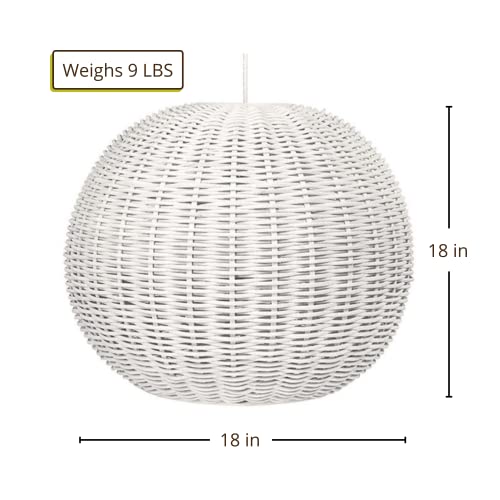 Lamp Wicker Ball Pendant (White)