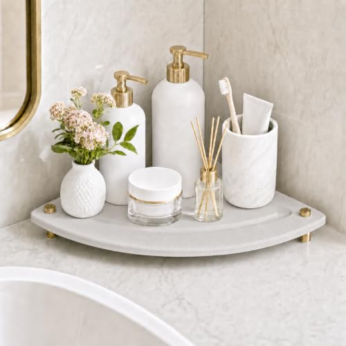 Corner Counter Shelf (8.5"x 8.5" - Beige - Fan-shaped)