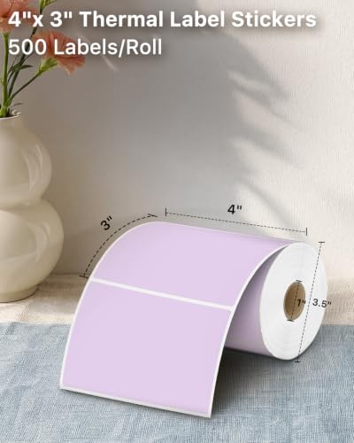 4x3 Inch Thermal Labels (4"x3" / Purple)
