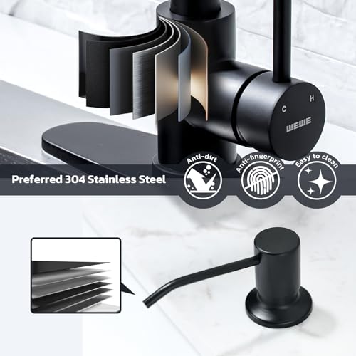 Kitchen Faucet with Soap Dispenser (Matte Black)