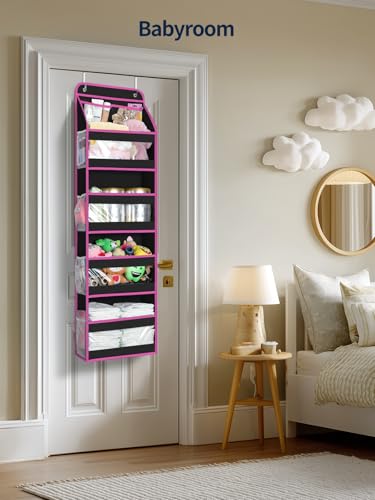 5 Tier Over the Door Organizer (Pink and Black / 5 Tier)